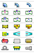 Example pipe fitting symbols