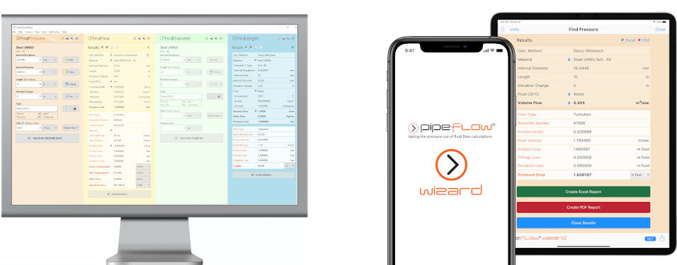 Pipe Flow Wizard for Windows, macOS and iOS