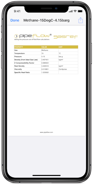 Pipe Flow Gasref Software PDF Report