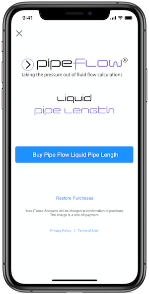 Pipe Flow Liquid Pipe Length Calculation Screen
