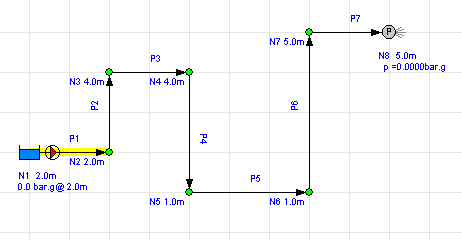 pipe drawing showing a change in elevation