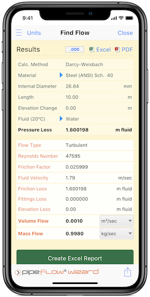 Pipe Flow Wizard Find Flow Results