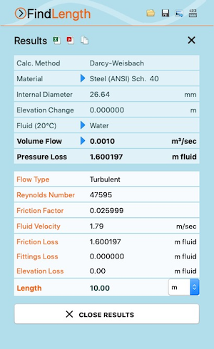 Pipe Flow Wizard Find Length Results Pipe Flow Wizard Find Length Results