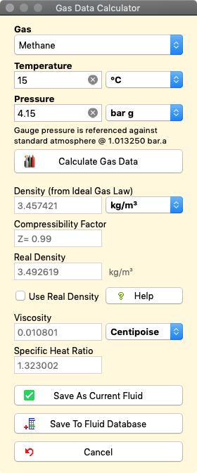 Pipe Flow Wizard Gas Calculator (macOS)